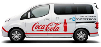 日産自動車は１００％電気商用車の投入に向けた実証運行をコカ・コーラ　セントラル　ジャパンと開始